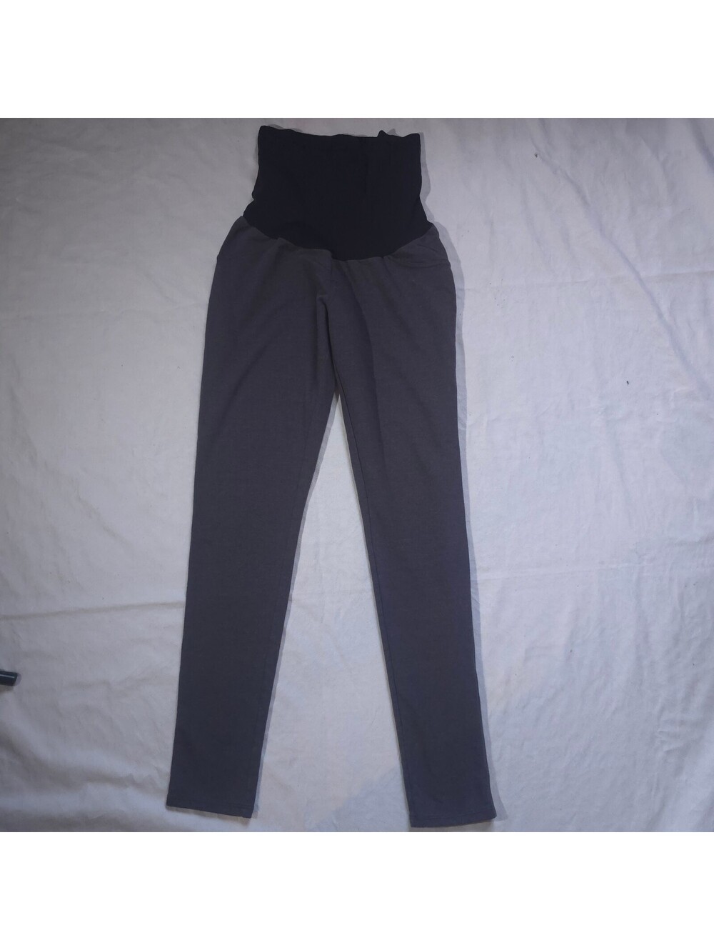 Motherhood Maternity Gray and Black Stretchy Leggings Medium